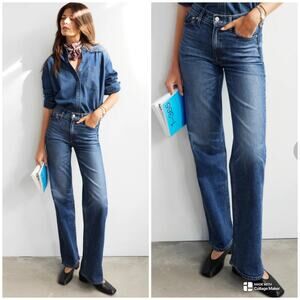 AYR Women's Straight Leg Jeans in Medium Blue Wash